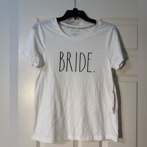 NEW Rae Dunn “BRIDE” White Tee size S